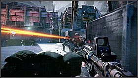 Follow Rico, hiding behind covers to avoid getting hit by the cannon - Icy Incursion - p. 4 - Walkthrough - Killzone 3 - Game Guide and Walkthrough