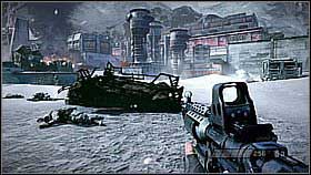 Follow Rico onto the battlefield (or just jump over the barrier) [1] Get to the opposite side - Icy Incursion - p. 4 - Walkthrough - Killzone 3 - Game Guide and Walkthrough