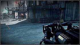 Hide behind the crate and kill the Helghasts who will run onto the platform by the right wall - Stahl Arms Infiltration - p. 2 - Walkthrough - Killzone 3 - Game Guide and Walkthrough