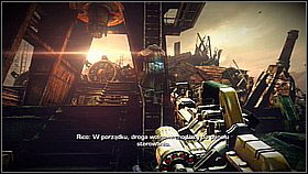 Once it's clear, move forward [1] and climb up the ladder - Scrapyard Shortcut - p. 1 - Walkthrough - Killzone 3 - Game Guide and Walkthrough