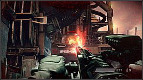 Once your allies arrive, run up the stairs behind the screen and open fire at the enemies (use grenades if you have any) - The Reckoning - p. 2 - Walkthrough - Killzone 3 - Game Guide and Walkthrough