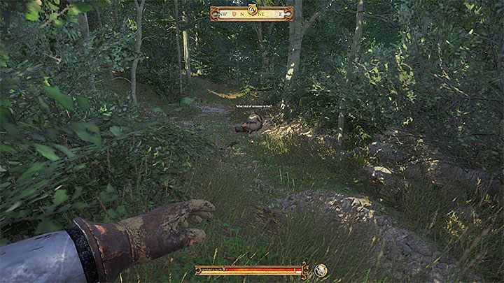 Keep going north-west (you will find a few pools of blood) - Kingdom Come Deliverance: The Hunt Begins - Kingdom Come Deliverance: Main quests - Kingdom Come Deliverance Game Guide