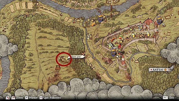 The house of Executioner Hermann is located west from Rattay (the picture above shows its location) - Kingdom Come Deliverance: Side quests in Rattay - Kingdom Come Deliverance: Side quests - Kingdom Come Deliverance Game Guide