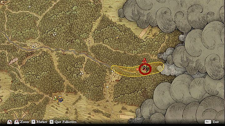 The pictures above show the location of Pie - the eastern part of the investigation area marked yellow on your map (far to the south from the stable in Uzhitz and north-east from Inn in the Glade) - Kingdom Come Deliverance: Side quests in Uzhitz - Kingdom Come Deliverance: Side quests - Kingdom Come Deliverance Game Guide