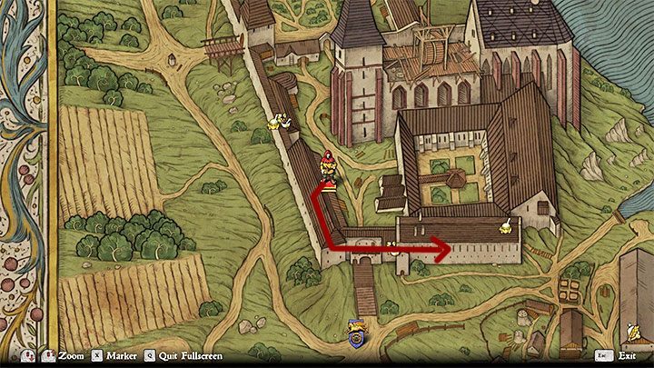 Enter the monastery from the south by crossing the draw bridge - Kingdom Come Deliverance: Side quests in Ledetchko - Kingdom Come Deliverance: Side quests - Kingdom Come Deliverance Game Guide