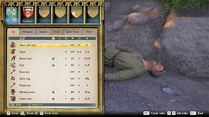 During a day, the Old Whore can be found near the cart in Inn in the Glade - Kingdom Come Deliverance: Inn in the Glade activities - Kingdom Come Deliverance: Activities - Kingdom Come Deliverance Game Guide