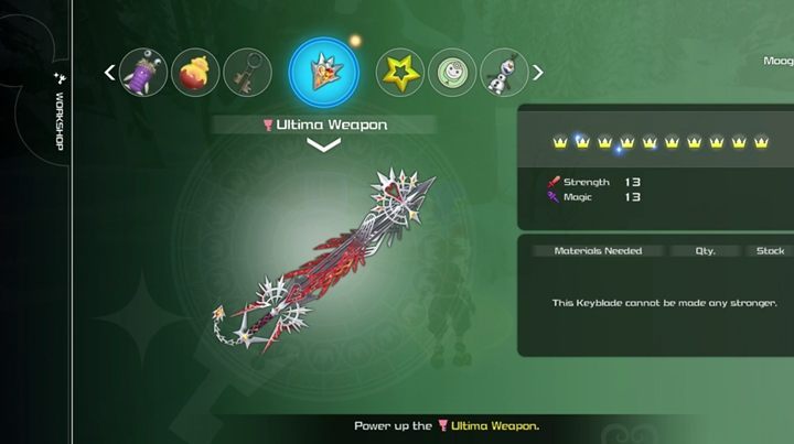 First, you have to obtain 58 different Synthetic Materials - How to get Ultima Weapon Kingdom Hearts 3? - FAQ - Kingdom Hearts 3 Guide
