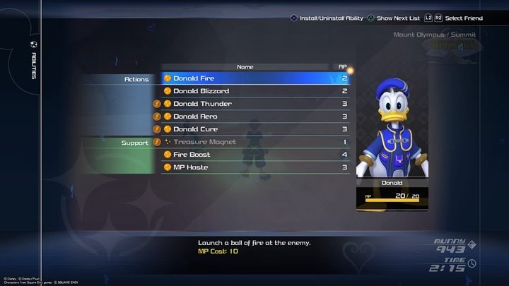 When Sora, Donald and Goofy level up, they sometimes get new abilities that cost AP - General tips for Kingdom Hearts 3 - Basics - Kingdom Hearts 3 Guide