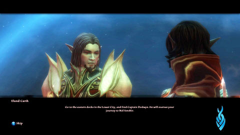 Head to Rathir and speak to Elunda Carth in Upper City M8(27) - Breaking the Siege | Walkthrough - Walkthrough - Kingdoms of Amalur: Reckoning Game Guide & Walkthrough