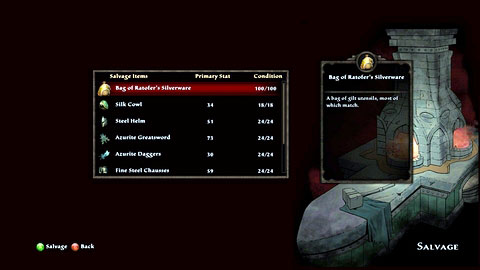 Before selling it to the blacksmith, approach the forge and salvage it - The Wolds - p.1 | Side missions - Side missions - Kingdoms of Amalur: Reckoning Game Guide & Walkthrough