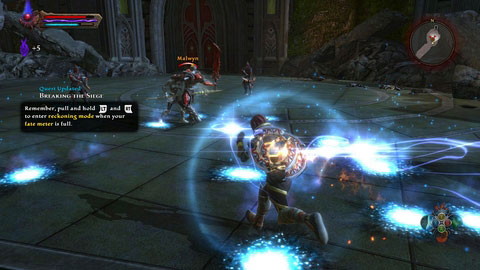 At the beginning, try to kill pair of archers as fast as possible and then focus all your attacks on the powerful sorcerer - Breaking the Siege - p. 2 | Walkthrough - Walkthrough - Kingdoms of Amalur: Reckoning Game Guide & Walkthrough