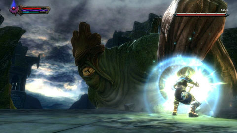 In order to defeat the monster, you have to wait until he staffs one of his spikes in the ground - Breaking the Siege - p. 2 | Walkthrough - Walkthrough - Kingdoms of Amalur: Reckoning Game Guide & Walkthrough