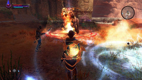 Once Fyragnos appears on the clearing, attack him but let Hreid get all hits - The Red Marches - p. 2 | Side missions - Side missions - Kingdoms of Amalur: Reckoning Game Guide & Walkthrough