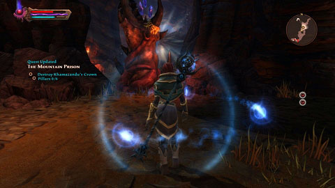 Right before leaving the cavern, the way will be blocked by a strange pillar - Alserund - p. 3 | Side missions - Side missions - Kingdoms of Amalur: Reckoning Game Guide & Walkthrough