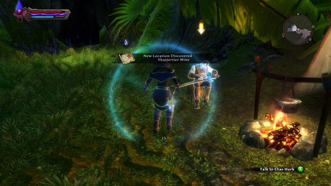 One of captain Drefen scout awaits you near the entrance to Shattertier Mine M7(6) - Cursewood - p. 2 | Side missions - Side missions - Kingdoms of Amalur: Reckoning Game Guide & Walkthrough