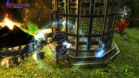 In the eastern part of the location youll meet a woman imprisoned in the cage M9(2) - The Keening | Side missions - Side missions - Kingdoms of Amalur: Reckoning Game Guide & Walkthrough