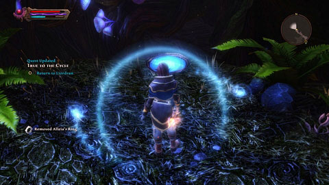 A ring youve received from Liordan must be placed on the altar at the end of the undergrounds - The Keening | Side missions - Side missions - Kingdoms of Amalur: Reckoning Game Guide & Walkthrough