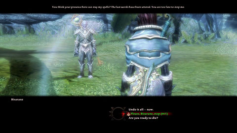 After turning off the last machine go to the center of the location, where you will meet Bisarane - Drowned Forest - p. 5 | Side missions - Side missions - Kingdoms of Amalur: Reckoning Game Guide & Walkthrough