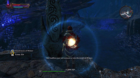 The stone is located at the river bank east from Ashmor - Winter - p. 2 | Detyre, Klurikon and Alabastra Lorestones - Lorestones - Kingdoms of Amalur: Reckoning Game Guide & Walkthrough