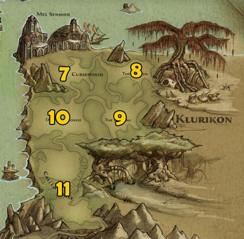 7 - Cursewood - World maps | Maps - Maps - Kingdoms of Amalur: Reckoning Game Guide & Walkthrough