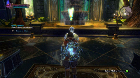 Inside the Temple of Lyria you will meet Abelyra Seranon M6(19), who will inform you of Lyrias blessing - Rathir - p.4 | Side missions - Side missions - Kingdoms of Amalur: Reckoning Game Guide & Walkthrough