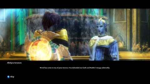 After finishing the show, return to the priestess and begin the last phase of the ritual - Rathir - p.4 | Side missions - Side missions - Kingdoms of Amalur: Reckoning Game Guide & Walkthrough