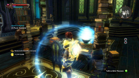 Defeat a group of monsters, check the book once again and return to Idris who waiting at the Scholia Arcana library - Rathir - p.4 | Side missions - Side missions - Kingdoms of Amalur: Reckoning Game Guide & Walkthrough
