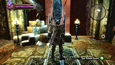 Inside the first corridor, right behind the corner - Kingdoms of Amalur Reckoning: Yolvan, Dalentarth - Lorestones - Lorestones - Kingdoms of Amalur: Reckoning Game Guide & Walkthrough