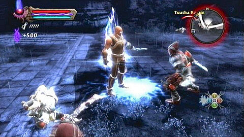 With the arrival of the next group of enemies, your fate bar will charge automatically and you will be enter the so-called reckoning mode (hold down LT+RT) - Kingdoms of Amalur Reckoning: Into the Light - Walkthrough - Walkthrough - Kingdoms of Amalur: Reckoning Game Guide & Walkthrough