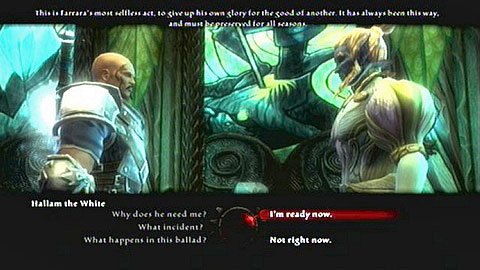 In order to begin this mission, speak to Hallam the White who awaits you at the Court of Enchantments (House of Ballads ) - Kingdoms of Amalur Reckoning: Odarath II, p. 3 - Walkthrough - Side missions - Kingdoms of Amalur: Reckoning Game Guide & Walkthrough