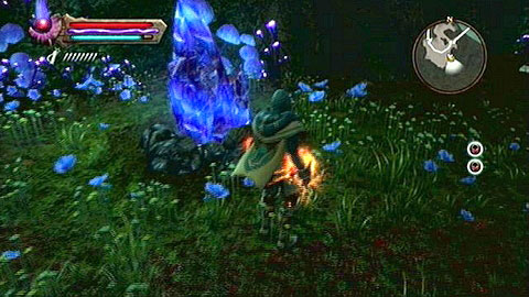 After reaching the marked area, use the Whistle again and attack the blue stone - Kingdoms of Amalur Reckoning: Odarath II, p. 5 - Walkthrough - Side missions - Kingdoms of Amalur: Reckoning Game Guide & Walkthrough