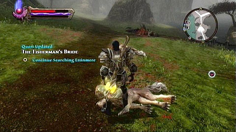 Start off by heading to the first destination point and defeating the wolves there - Kingdoms of Amalur Reckoning: Ettinmere - Walkthrough - Side missions - Kingdoms of Amalur: Reckoning Game Guide & Walkthrough