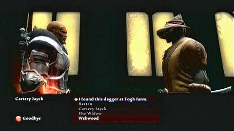 Speak to the man to receive a certain offer - Kingdoms of Amalur Reckoning: Webwood, p. 2 - Walkthrough - Side missions - Kingdoms of Amalur: Reckoning Game Guide & Walkthrough