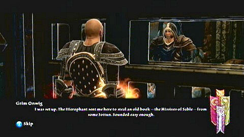 After reaching the destination, sneak into the cell and speak to Onwig - Kingdoms of Amalur Reckoning: Haxhi, p. 2 - Walkthrough - Side missions - Kingdoms of Amalur: Reckoning Game Guide & Walkthrough