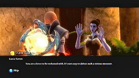 With the monster dead, return to the woman to collect your prize and therefore finish the mission - Kingdoms of Amalur Reckoning: The Sidhe - Walkthrough - Side missions - Kingdoms of Amalur: Reckoning Game Guide & Walkthrough