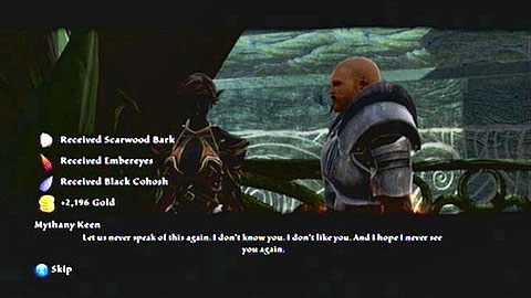 In return you will receive gold, some herbs and a potion which increases your damage - Kingdoms of Amalur Reckoning: Ysa, p. 1 - Walkthrough - Side missions - Kingdoms of Amalur: Reckoning Game Guide & Walkthrough