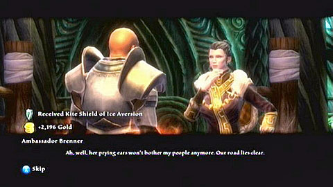 After a short conversation with the man, return to Ambassador Brenner to finish the mission - Kingdoms of Amalur Reckoning: Ysa, p. 1 - Walkthrough - Side missions - Kingdoms of Amalur: Reckoning Game Guide & Walkthrough