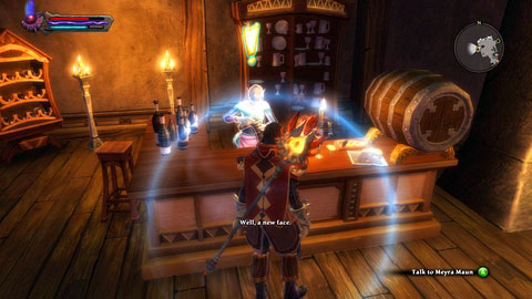 The inn-keeper Meyra Maun in the Reedsong Inn M7(2) will ask you to donate some gold for the army - Galafor/Acatha - p.1 | Side missions - Side missions - Kingdoms of Amalur: Reckoning Game Guide & Walkthrough