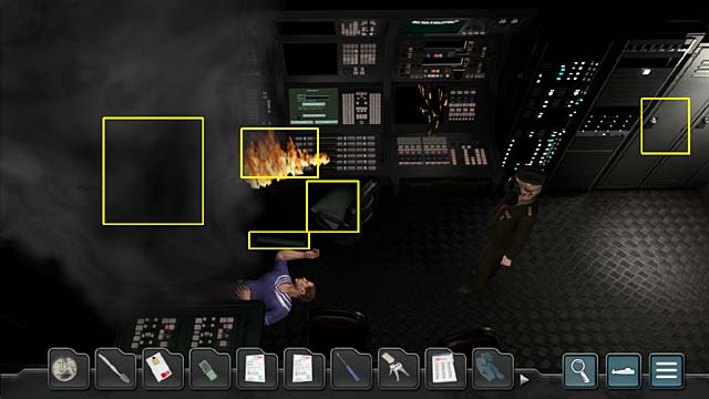 Pick up a broken pipe lying between the chair and unconscious sailor - Chapter 4: The Kursks mission - Undercover Missions: Operation Kursk K-141 - Game Guide and Walkthrough