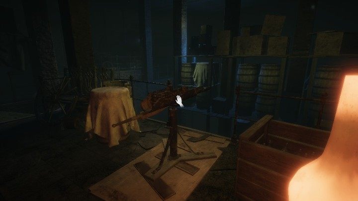 When you get down to the lower level, you will see a crossbow - The Basement - Lake Rdden - The Basement - Lake Ridden Game Guide