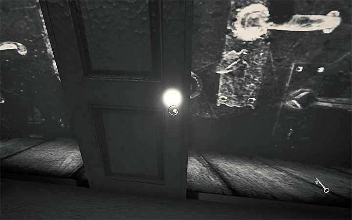 After that, go to the glowing handle and open the door to go through the screen - The second projector riddle | Layers of Fear 2 Riddle Solutions - Act 2 - The Hunt - Layers of Fear 2 Guide