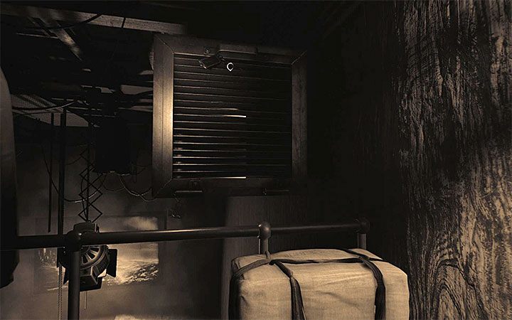 Walk along the metal balcony above the hall with the projector - Bedroom | Layers of Fear 2 walkthrough - Act 3 - Bloody Roots - Layers of Fear 2 Guide