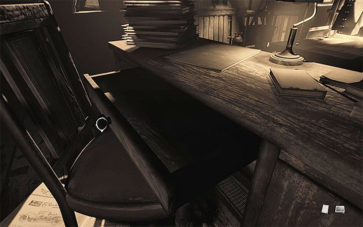 In the office, examine the dimly lit shelf to find a new drawing - Office | Layers of Fear 2 walkthrough - Act 3 - Bloody Roots - Layers of Fear 2 Guide