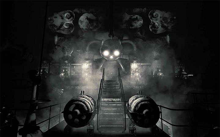 You can start exploring this area after you jump into the well - The area with machines and a clock | Layers of Fear 2 walkthrough - Act 2 - The Hunt - Layers of Fear 2 Guide