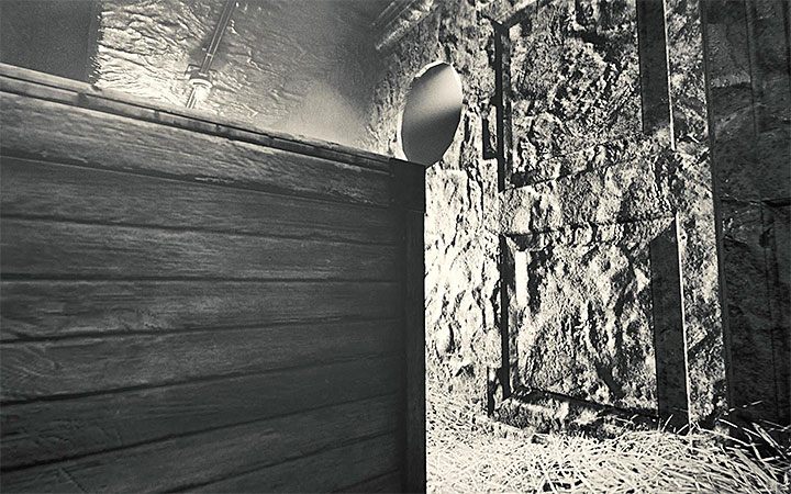 Run left when it is safe and hide in the side niche - Second film tape | Layers of Fear 2 walkthrough - Act 2 - The Hunt - Layers of Fear 2 Guide