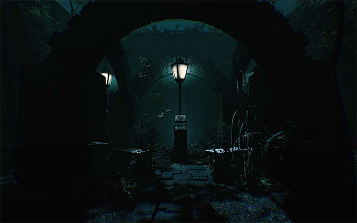 You must avoid the flames until you reach the spot shown in the image - Gardens | Layers of Fear 2 walkthrough - Act 3 - Bloody Roots - Layers of Fear 2 Guide