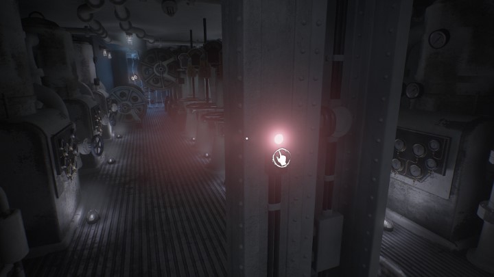 The electric gate in the machine room can be deactivated by pressing the red button - Layers of Fear 2023: Actors Story - Walkthrough - Layers of Fear 2023 Guide