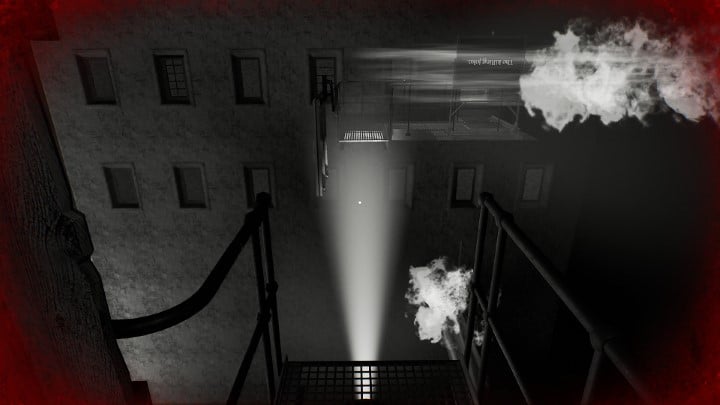 To cross the seemingly deadly chasm, activate the reflector with the nearby lever, and then walk across on the beam of light - Layers of Fear 2023: Actors Story - Walkthrough - Layers of Fear 2023 Guide