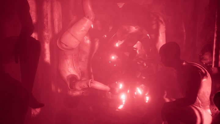 In the red cinema room, choose the slide with a glow - Layers of Fear 2023: Actors Story - Walkthrough - Layers of Fear 2023 Guide