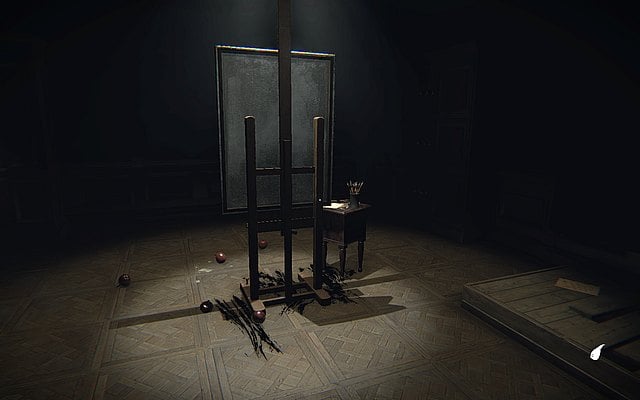 Walk towards the canvas and read the note lying next to it - Episode I: Canvas - Walkthrough - Layers of Fear - Game Guide and Walkthrough